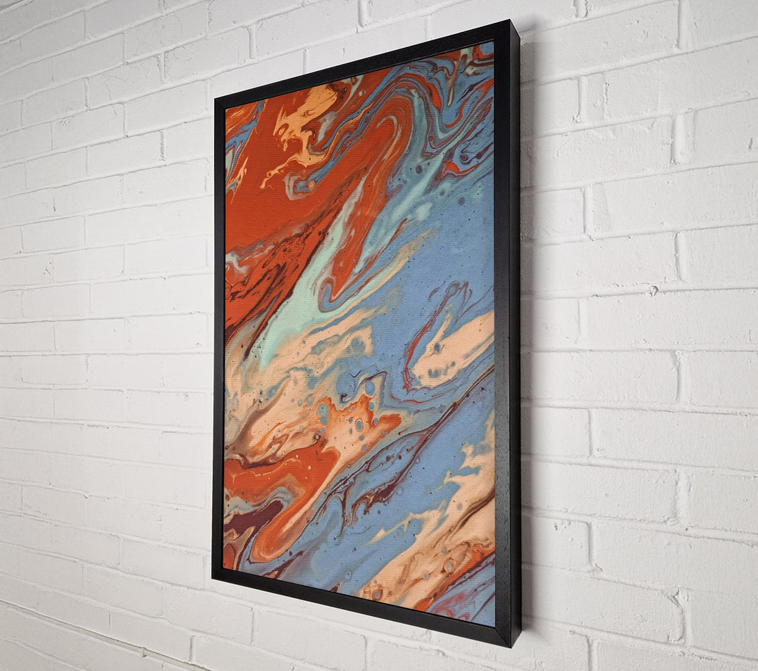  A Canvas Print of Blue And Rust Swirls Canvas Wall Art