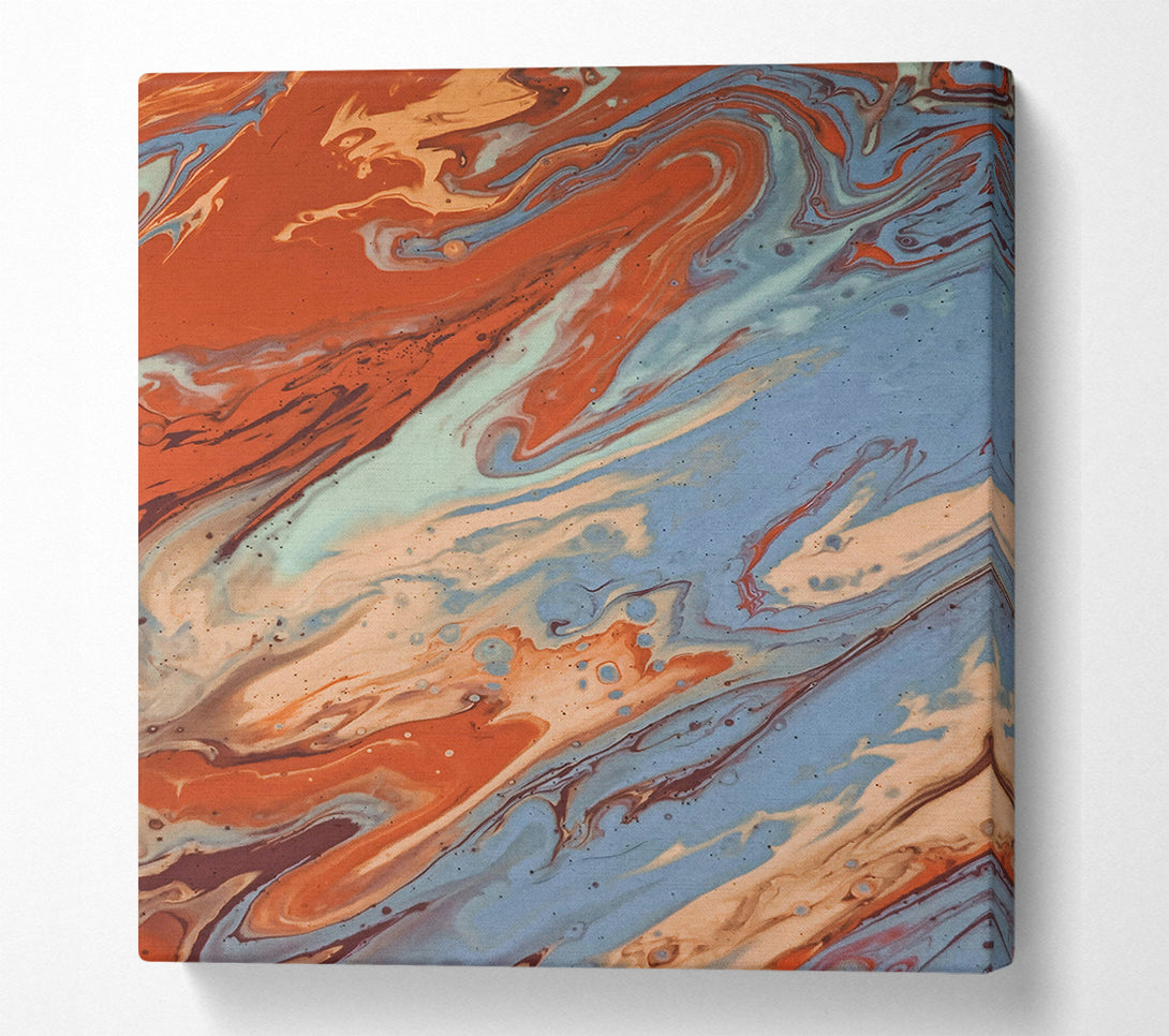  A Canvas Print of Blue And Rust Swirls Canvas Wall Art