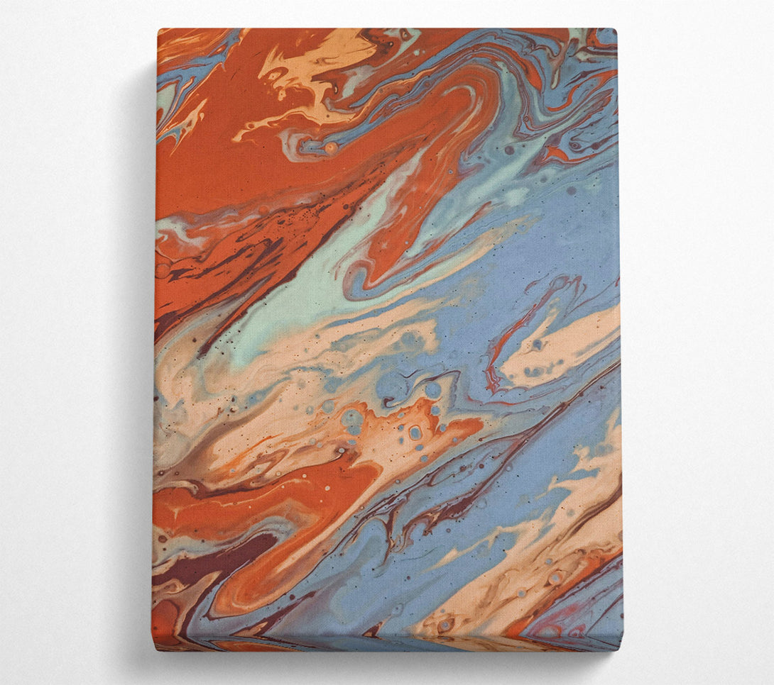  A Canvas Print of Blue And Rust Swirls Canvas Wall Art