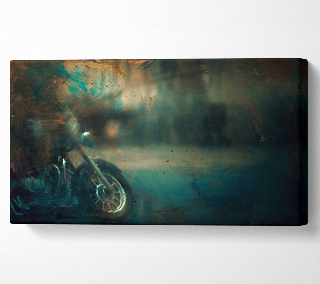  A Canvas Print of Teal Through Glass Canvas Print