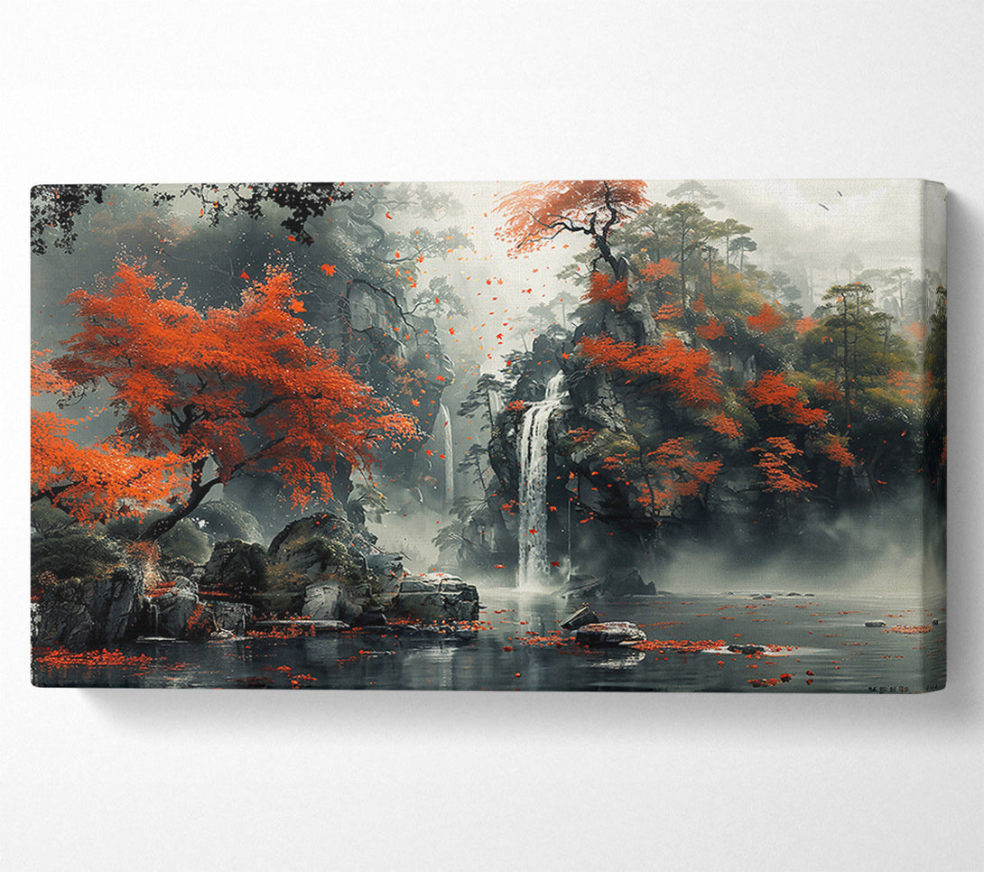  A Canvas Print of Crimson Waterfall Mist Canvas Print