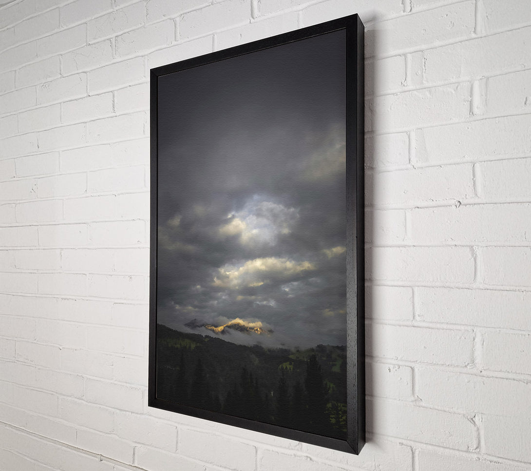  A Canvas Print of Golden Light Through Clouds Canvas Art