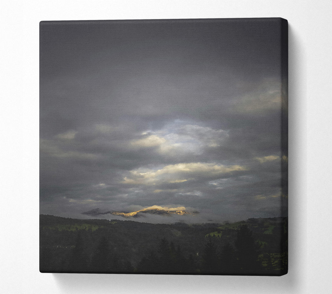 A Canvas Print of Golden Light Through Clouds Canvas Art