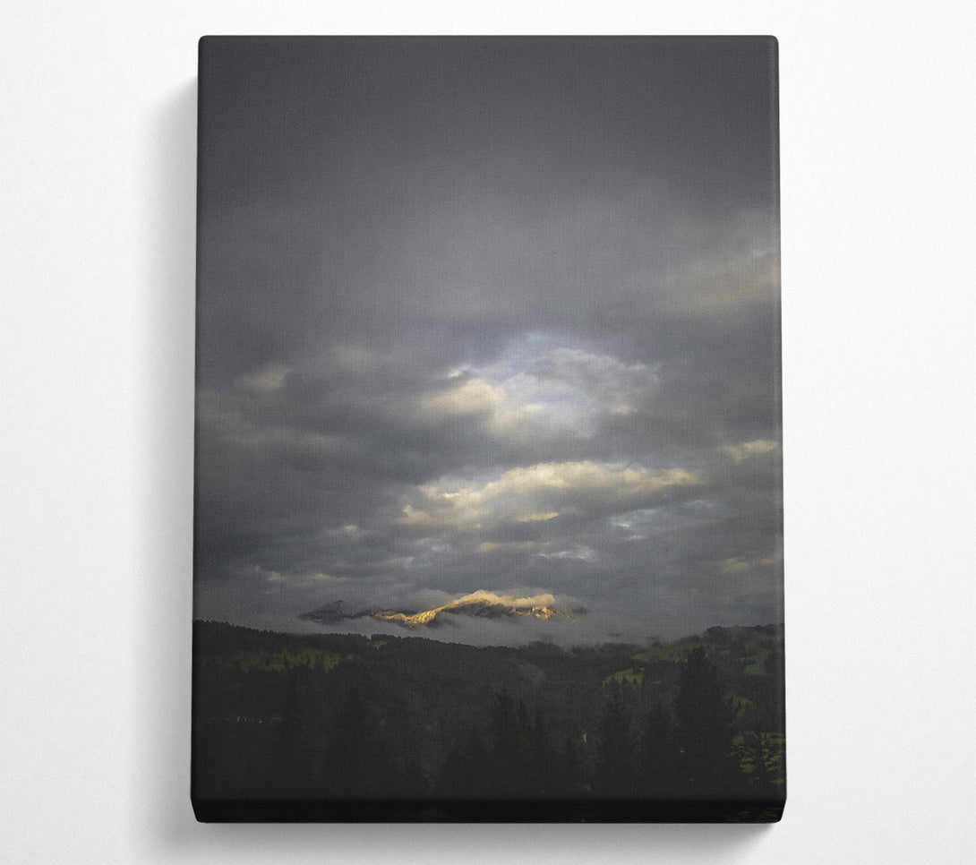  A Canvas Print of Golden Light Through Clouds Canvas Art