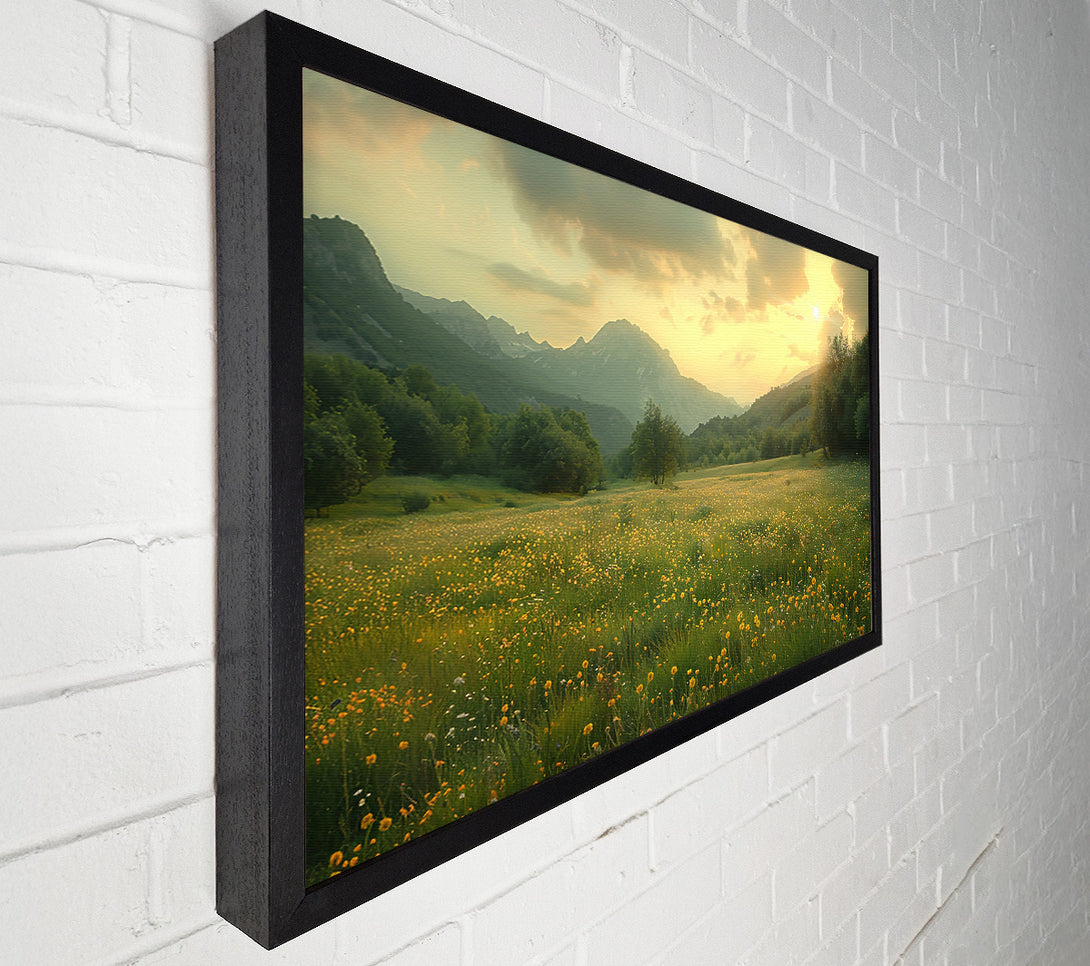  A Canvas Print of Golden Mountain Meadow Canvas Art