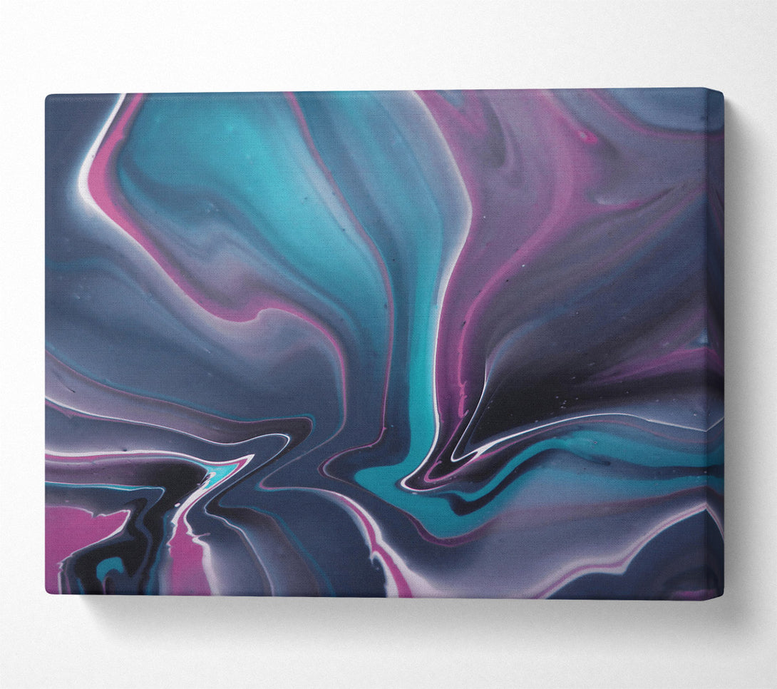  A Canvas Print of Teal Swirling Abstract Canvas Wall Art