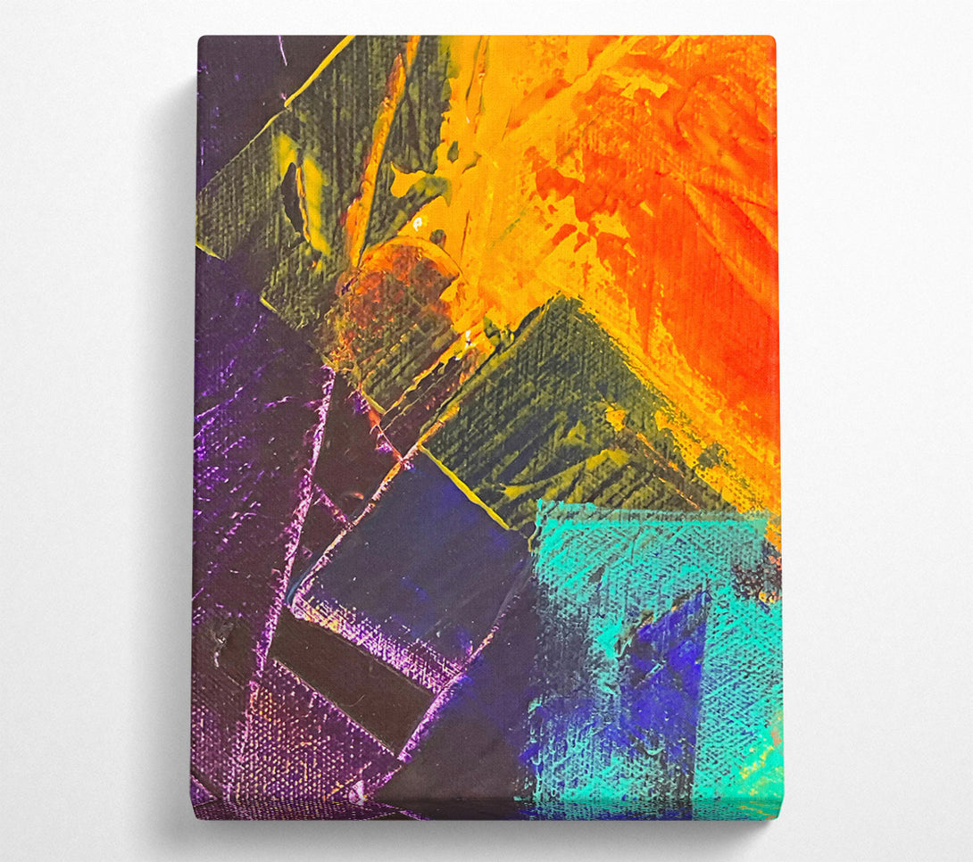  A Canvas Print of Orange Abstract Expressionism Canvas Art