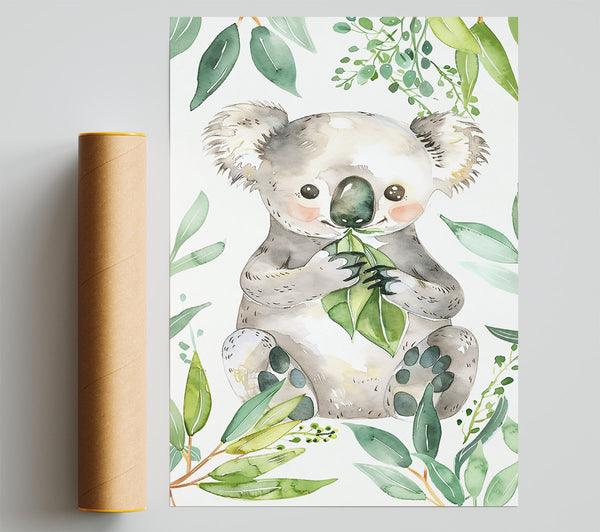 Green Eucalyptus Koala Poster