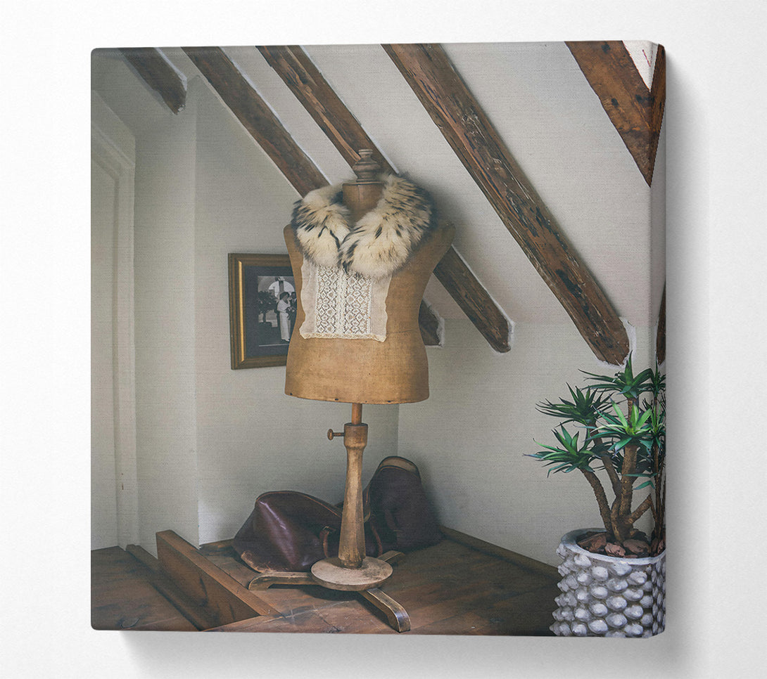  A Canvas Print of Brown Fur And Lace Canvas Wall Art
