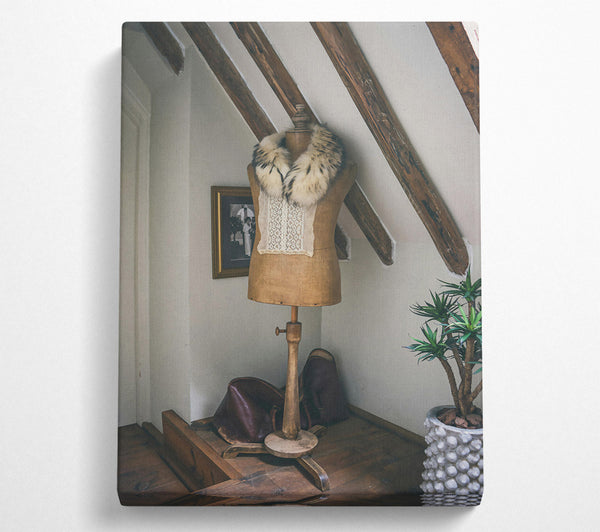  A Canvas Print of Brown Fur And Lace Canvas Wall Art