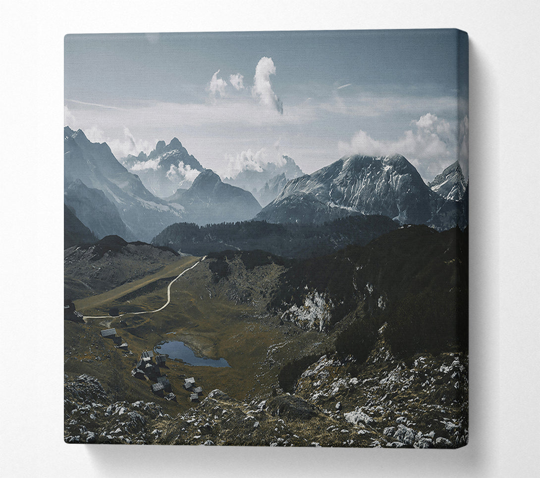  A Canvas Print of Blue Mountain Retreat Canvas Print