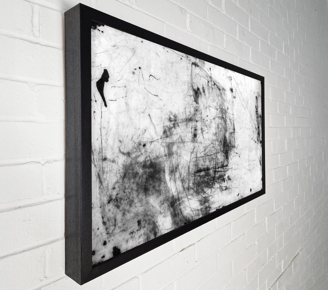  A Canvas Print of White, Black, Scratched Lines Canvas Art