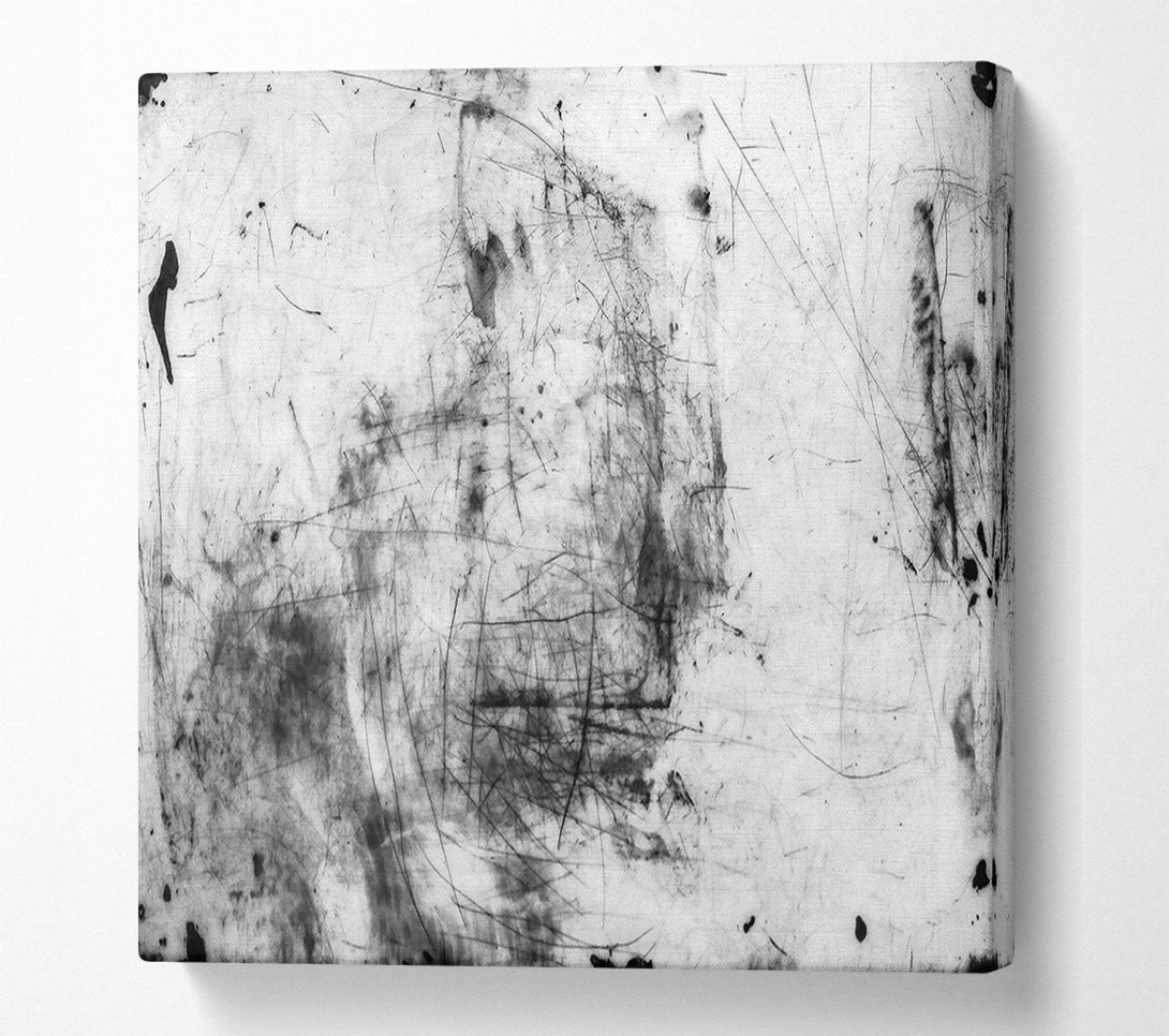  A Canvas Print of White, Black, Scratched Lines Canvas Art
