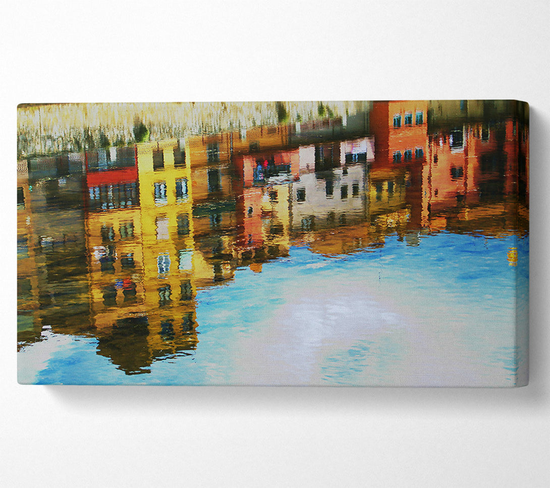  A Canvas Print of Golden City Reflections Canvas Wall Art