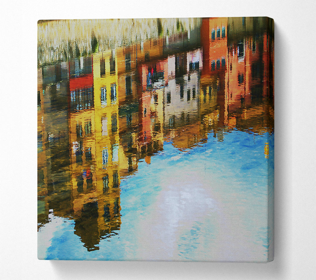  A Canvas Print of Golden City Reflections Canvas Wall Art