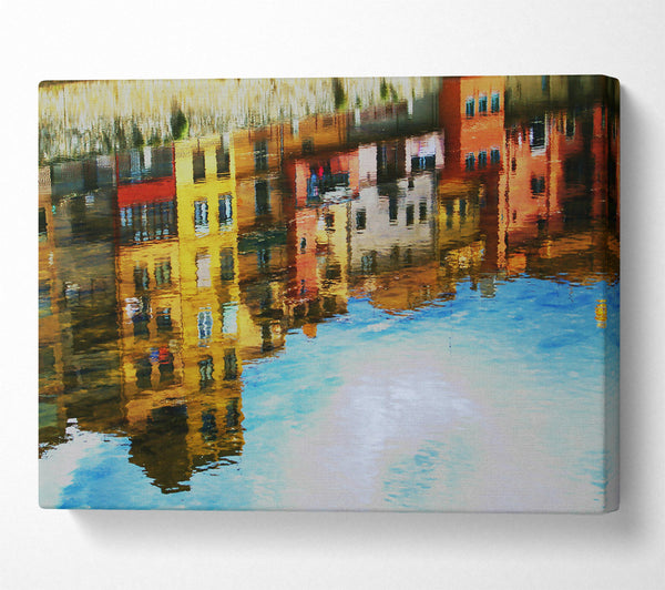  A Canvas Print of Golden City Reflections Canvas Wall Art