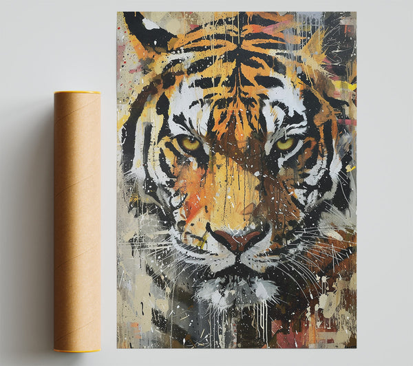 Orange Tiger Stare Poster