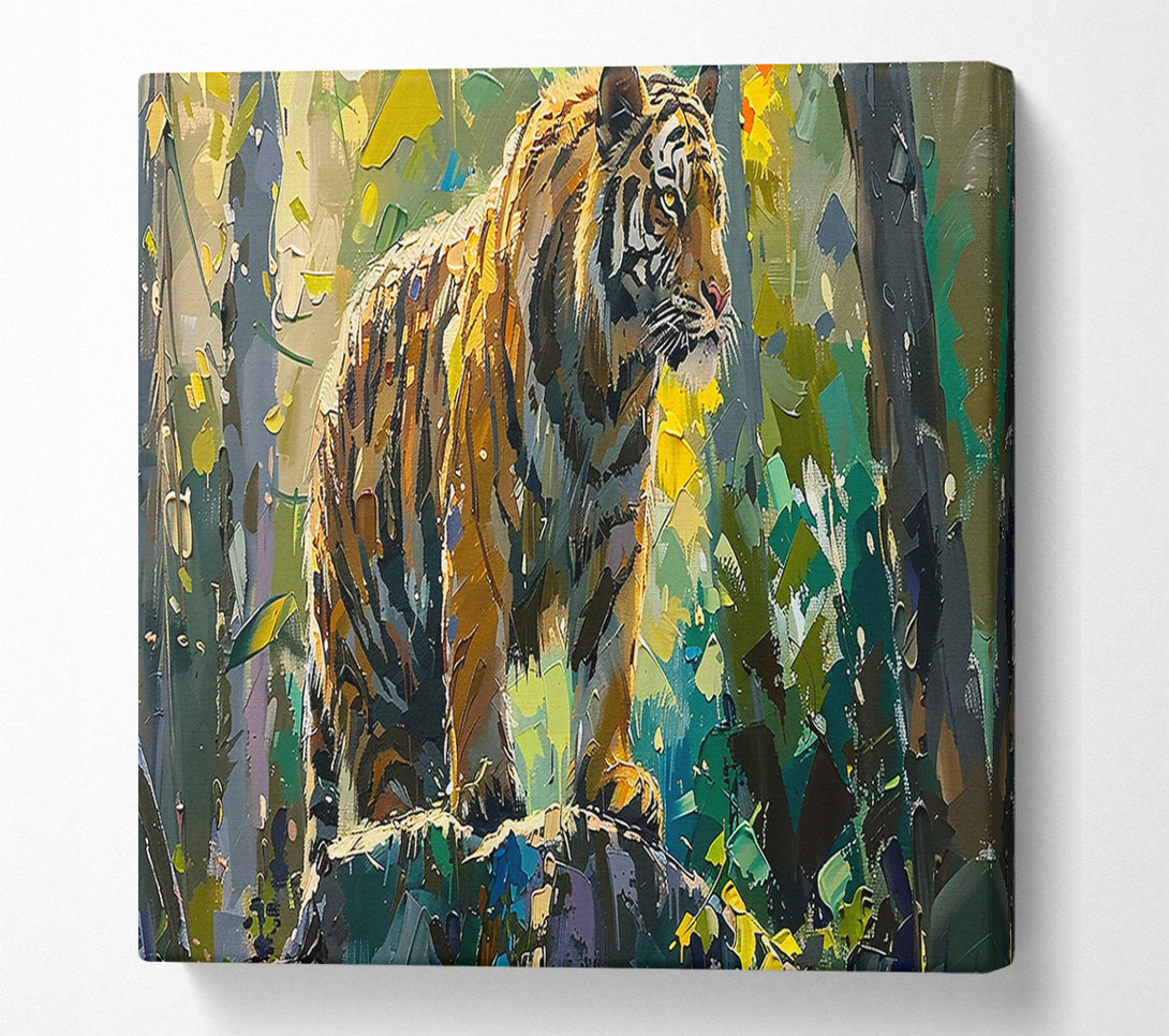  A Canvas Print of Golden Tiger'S Gaze Canvas Wall Art