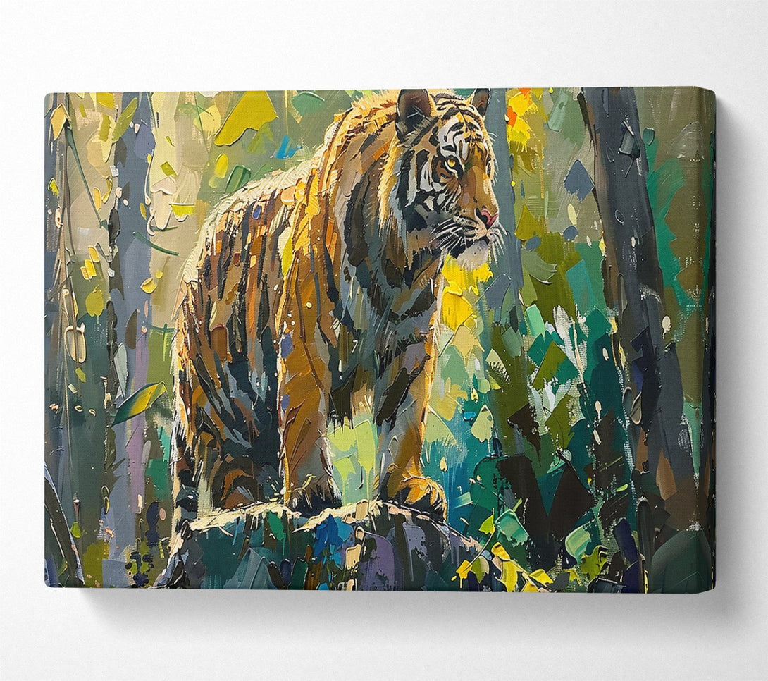 A Canvas Print of Golden Tiger'S Gaze Canvas Wall Art