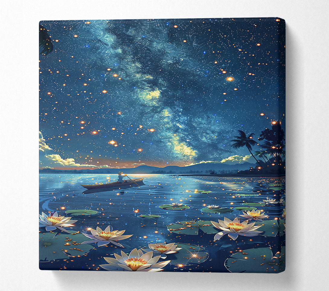  A Canvas Print of Blue Skies, Golden Dreams. Canvas Art