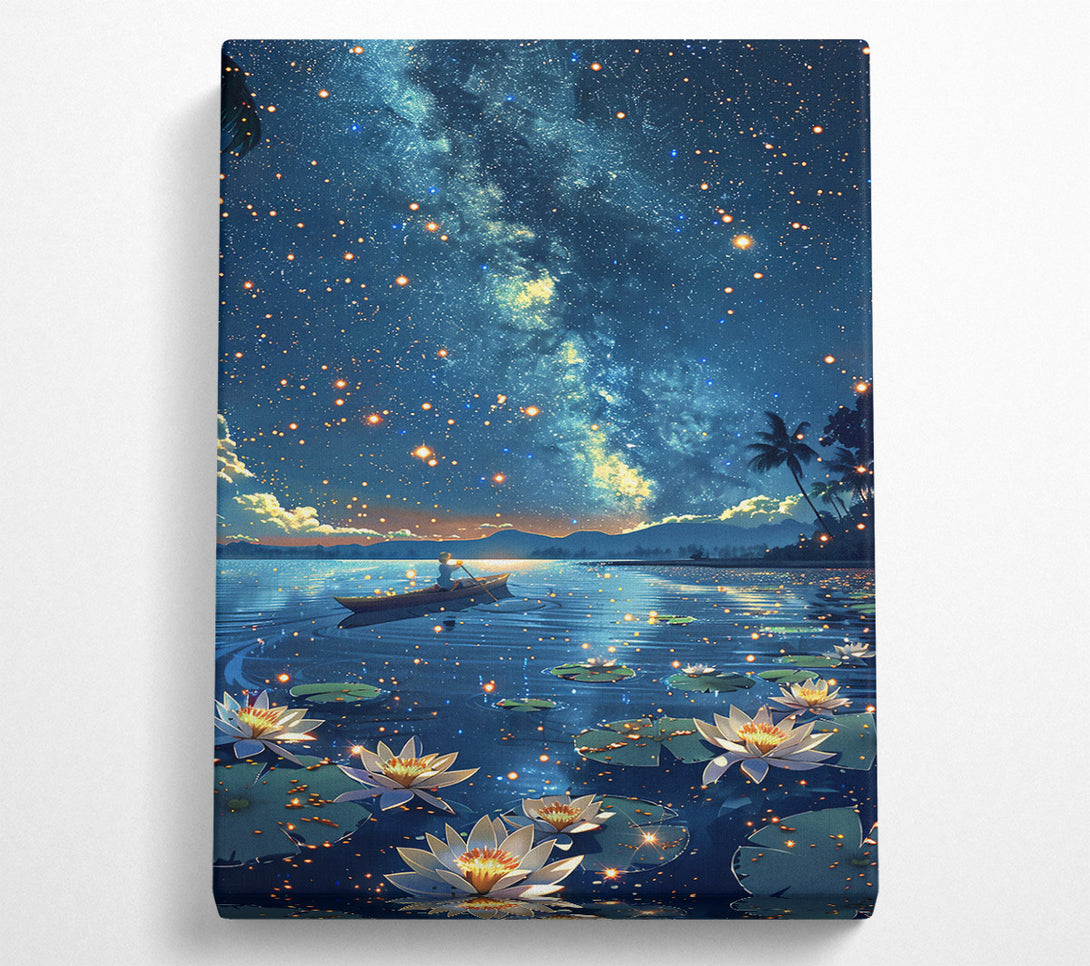  A Canvas Print of Blue Skies, Golden Dreams. Canvas Art