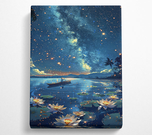  A Canvas Print of Blue Skies, Golden Dreams. Canvas Art