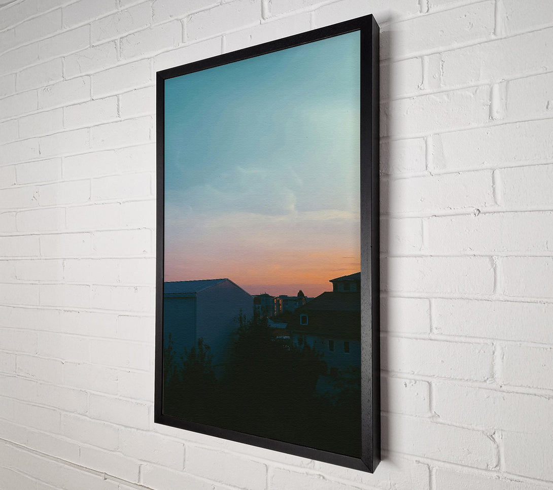  A Canvas Print of Peach Sky Silhouette Canvas Print