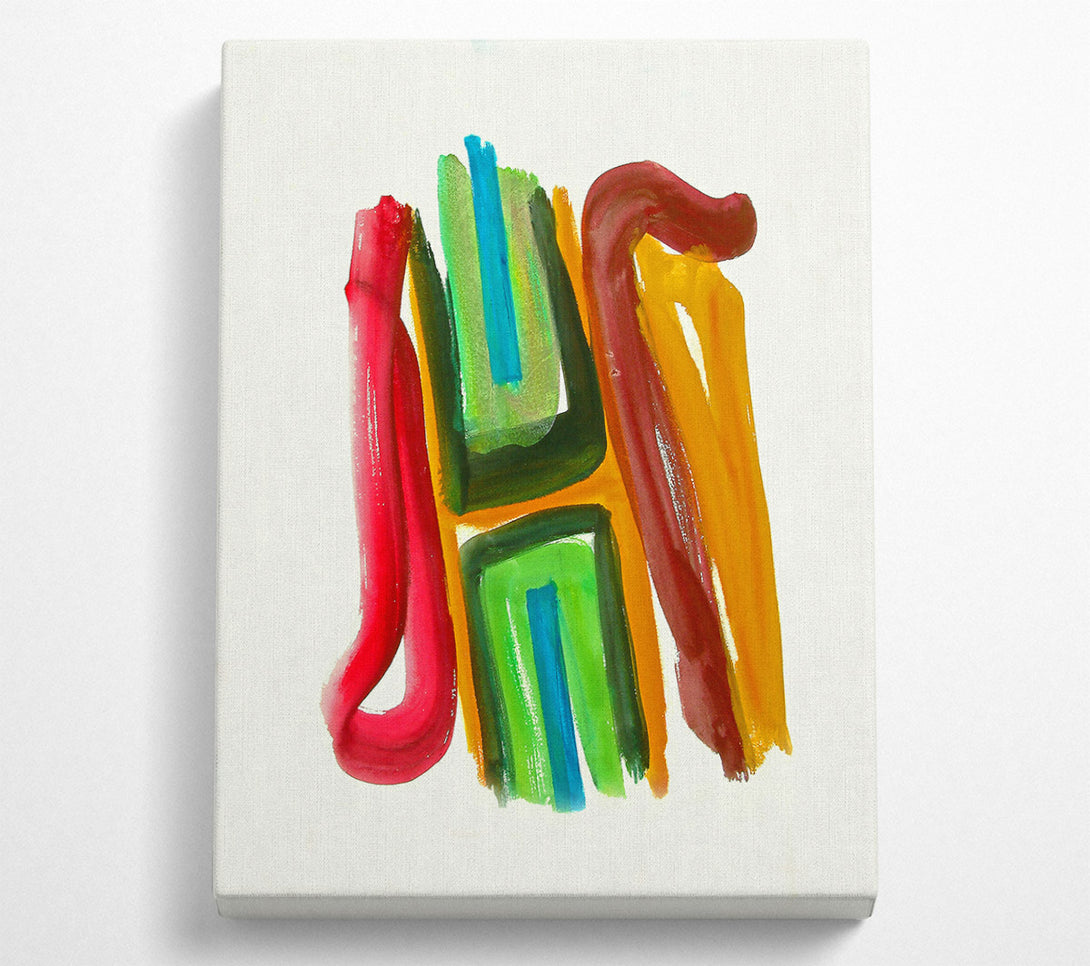  A Canvas Print of Crimson Abstract Shapes Canvas Art