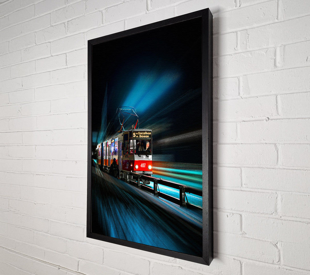  A Canvas Print of Blue Light Tram Ride Canvas Art
