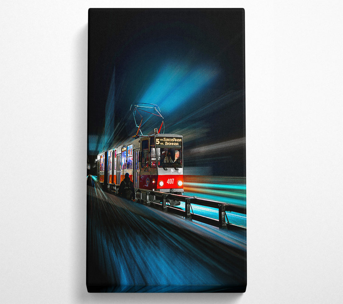  A Canvas Print of Blue Light Tram Ride Canvas Art
