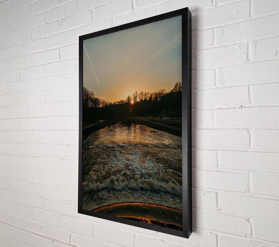  A Canvas Print of Golden River Sunset Canvas Wall Art