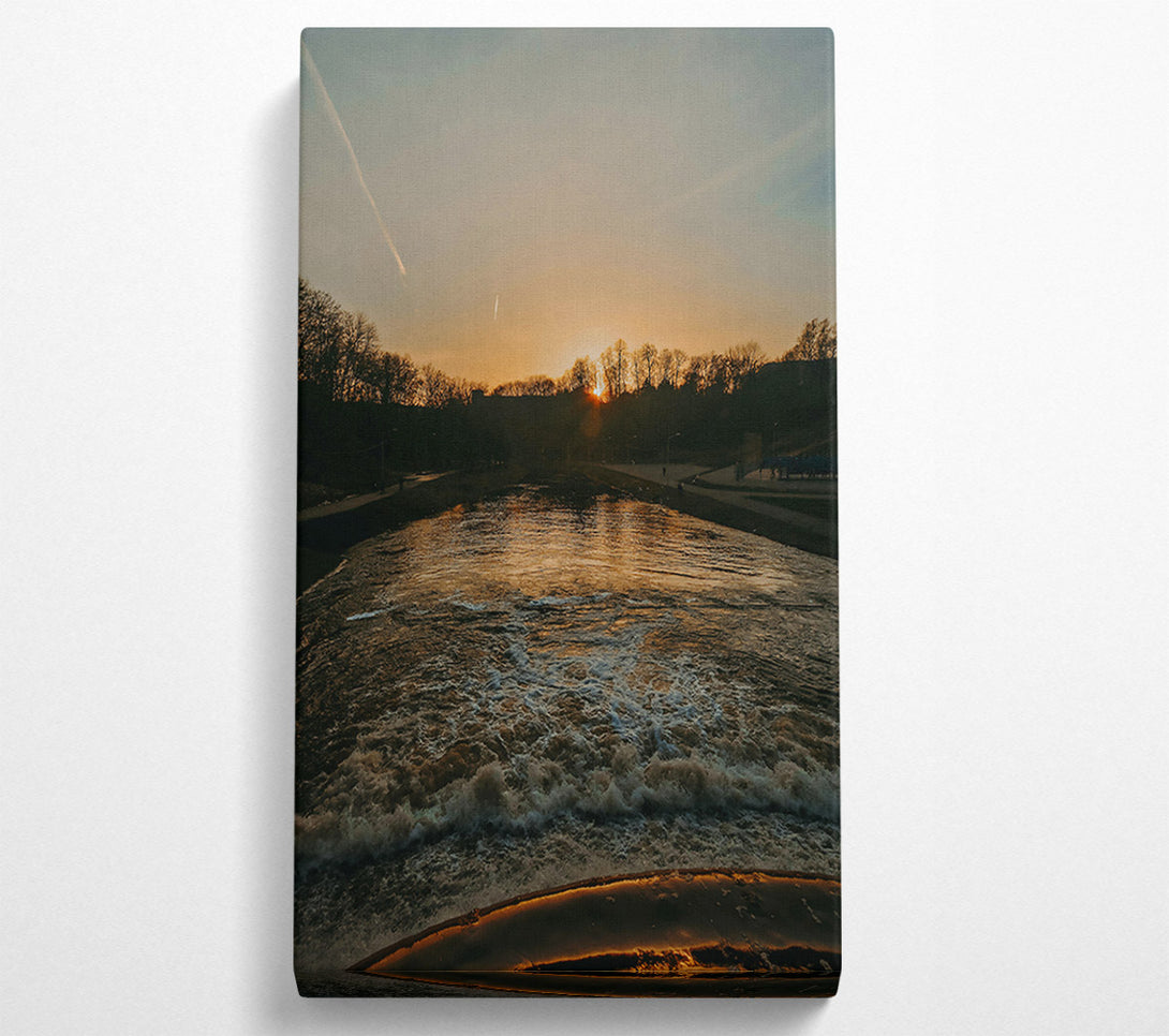  A Canvas Print of Golden River Sunset Canvas Wall Art