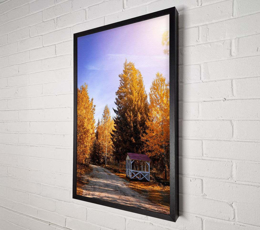  A Canvas Print of Golden Autumn Gazebo Canvas Wall Art