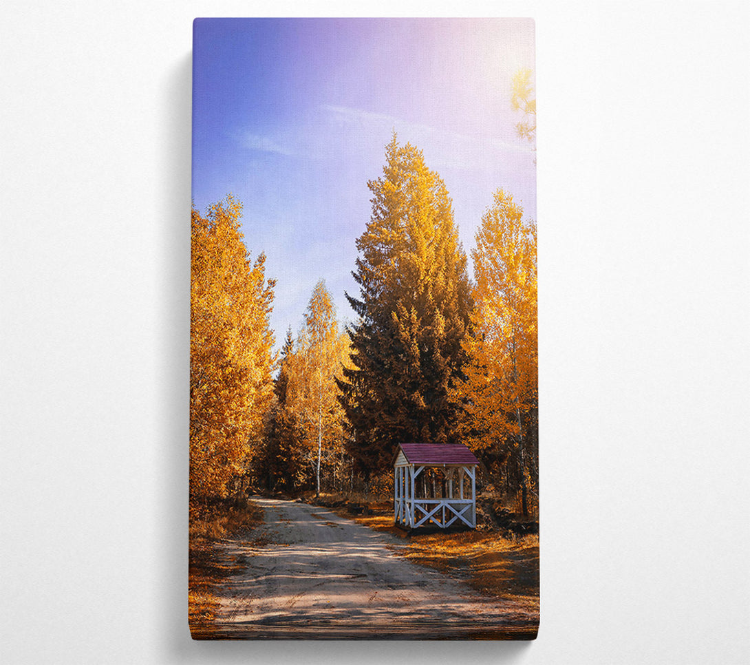 A Canvas Print of Golden Autumn Gazebo Canvas Wall Art