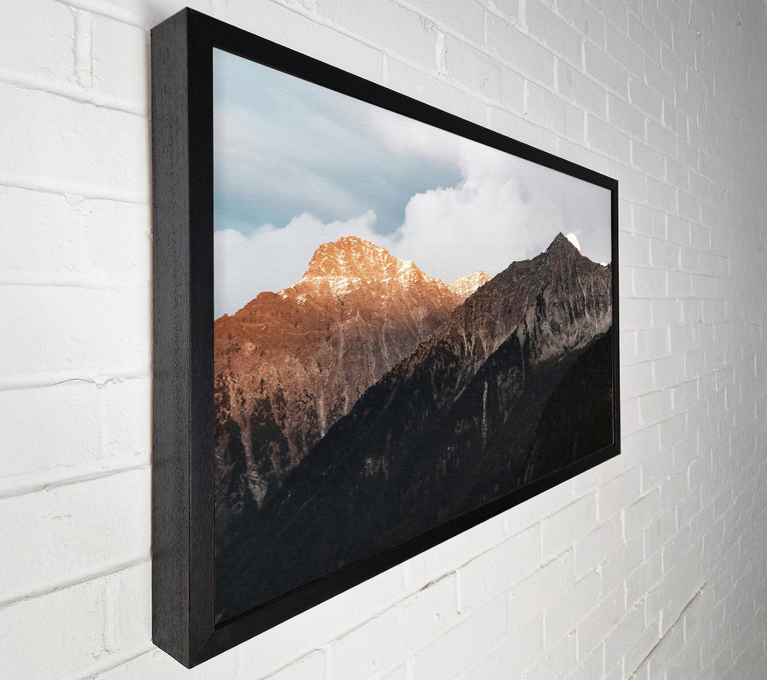  A Canvas Print of Golden Mountain Peaks Canvas Print