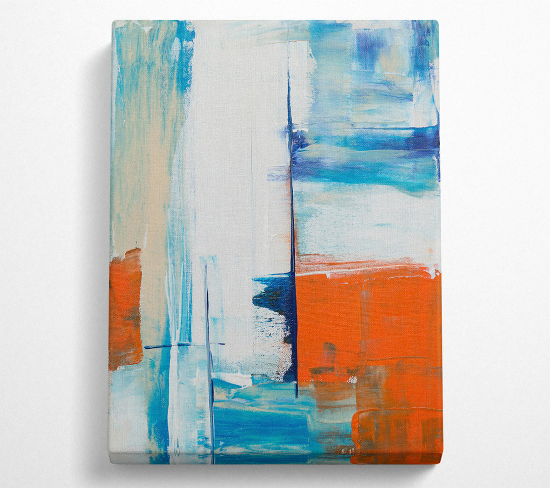  A Canvas Print of Orange And Blue Abstract Canvas Print