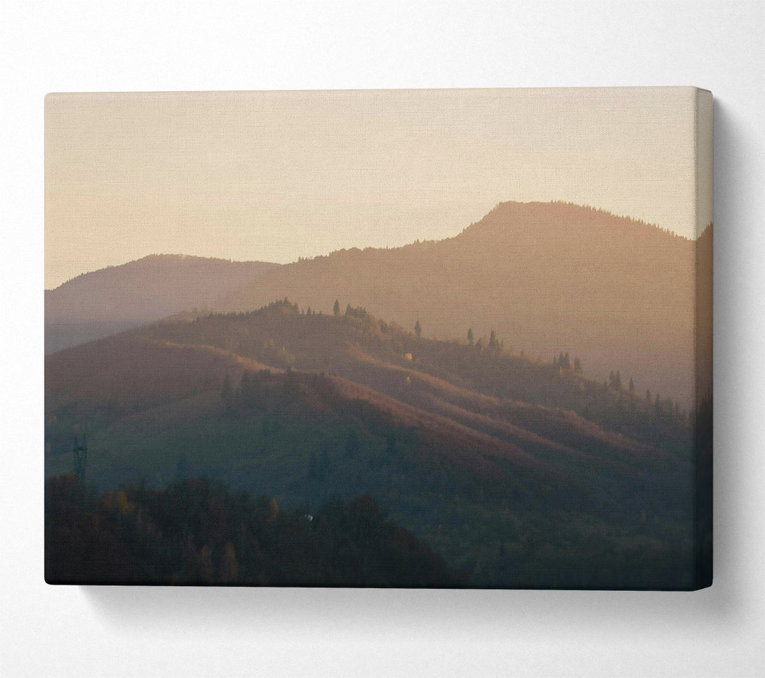  A Canvas Print of Golden Mountain Hues Canvas Art