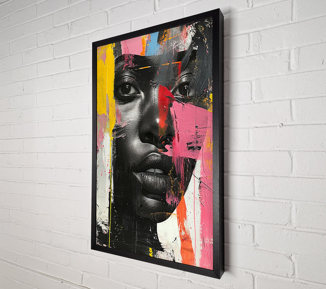  A Canvas Print of Fashion Graffiti Face Canvas Wall Art