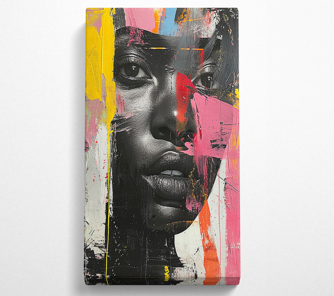  A Canvas Print of Fashion Graffiti Face Canvas Wall Art