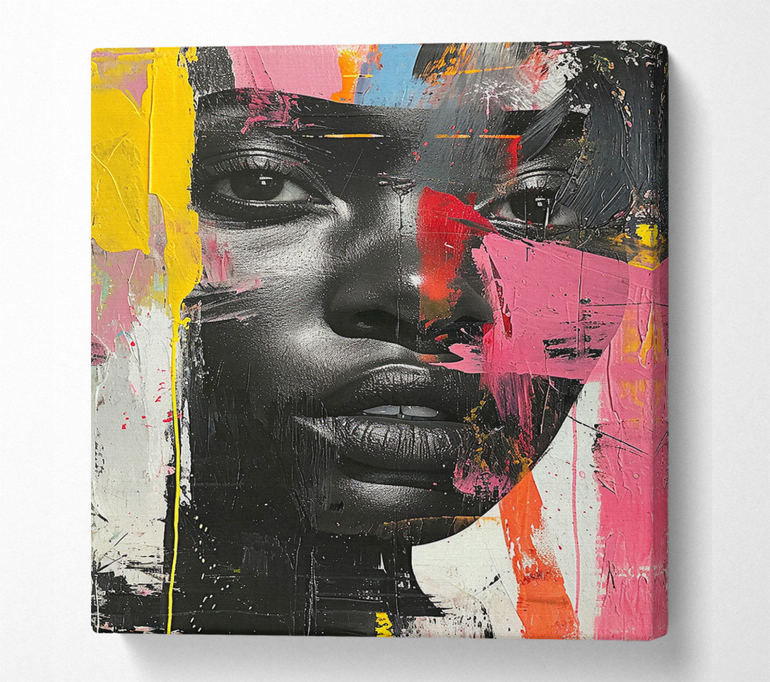  A Canvas Print of Fashion Graffiti Face Canvas Wall Art