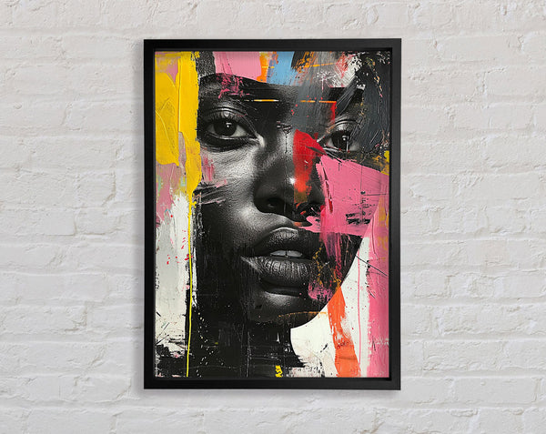 Fashion Graffiti Face Framed Print