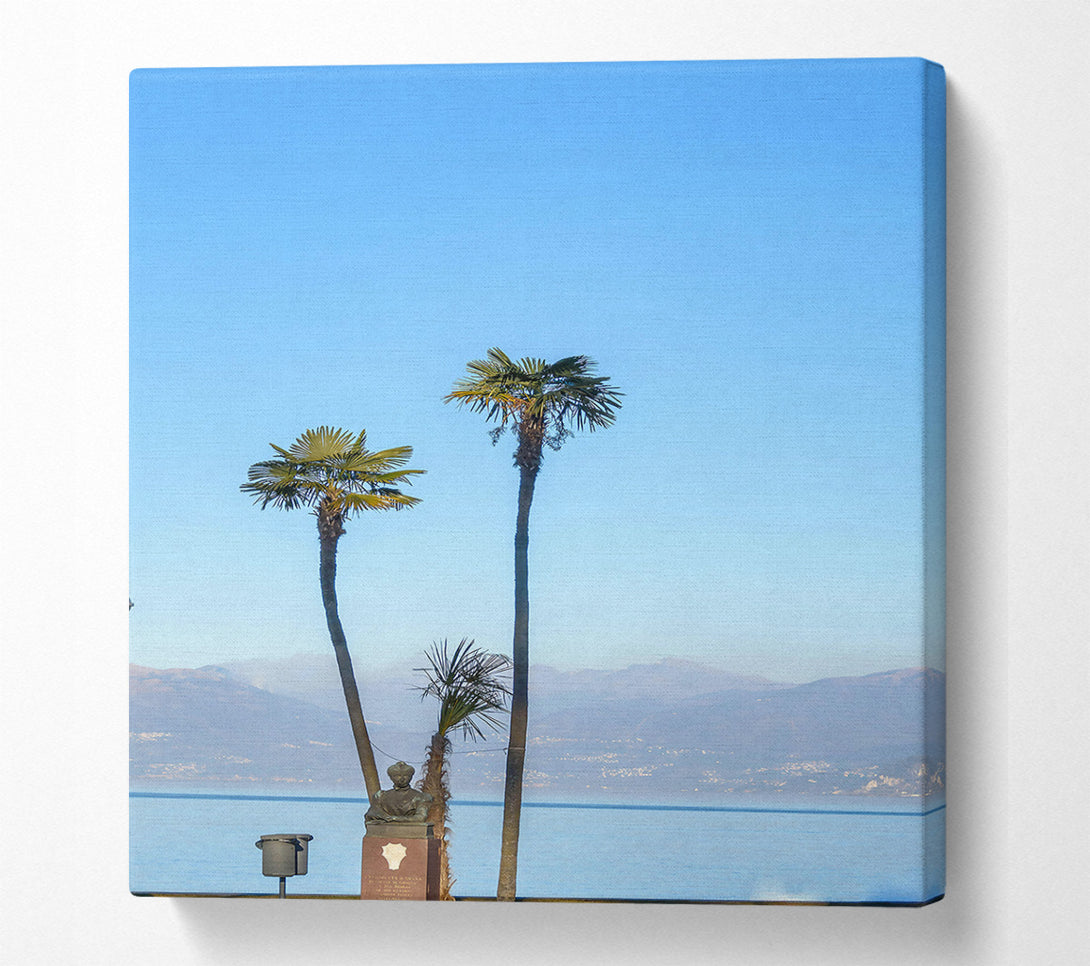  A Canvas Print of Azure Palm Oasis Canvas Print