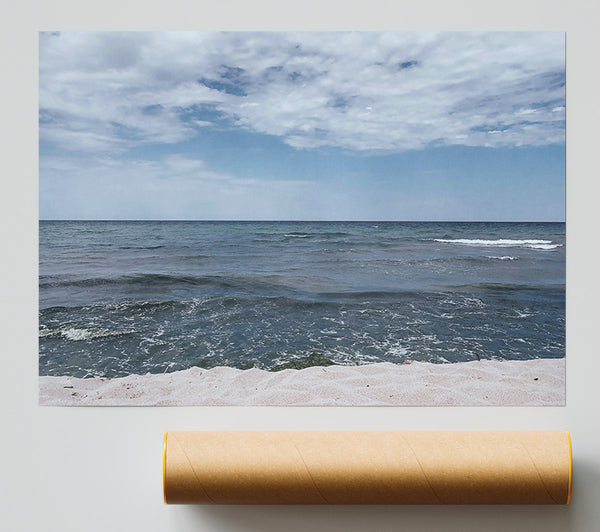 Azure Ocean Shore Print