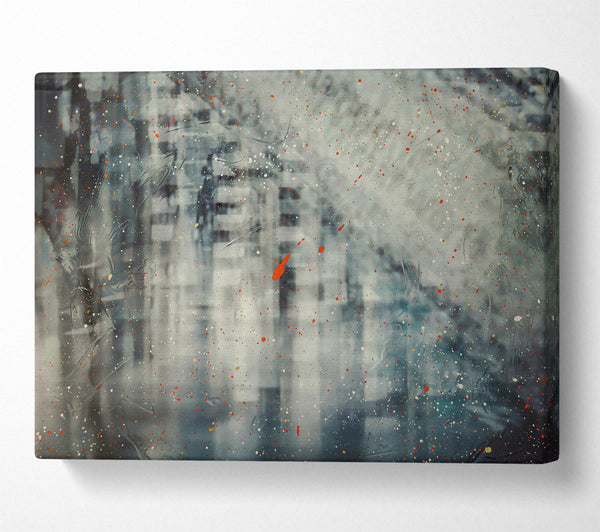  A Canvas Print of Teal Spattering City Canvas Art