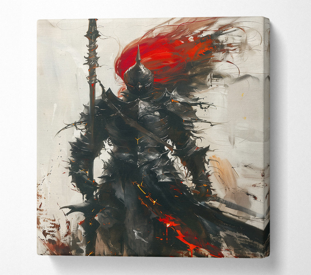  A Canvas Print of Crimson Knight'S Vigil Canvas Print
