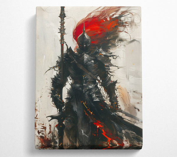  A Canvas Print of Crimson Knight'S Vigil Canvas Print