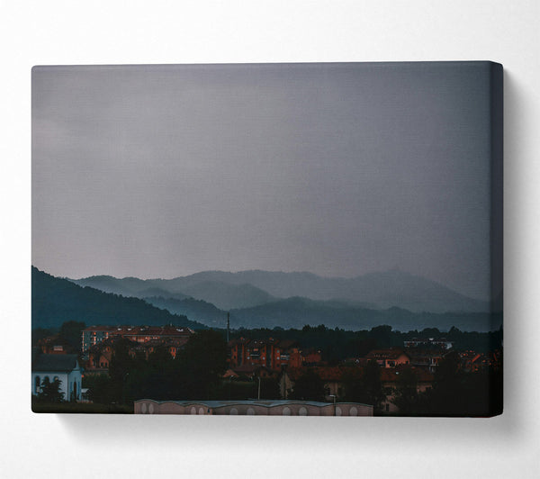  A Canvas Print of Grey Skies Over City Canvas Wall Art