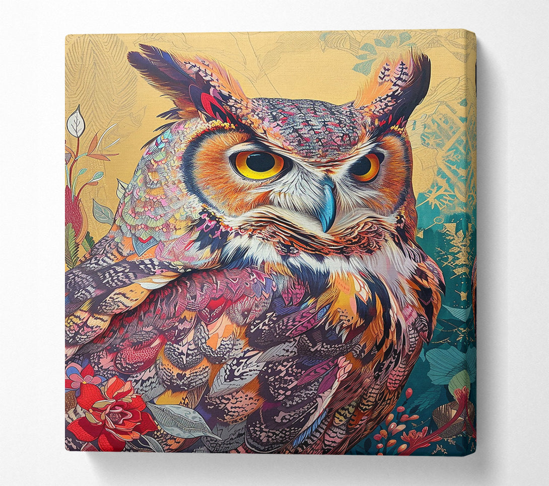  A Canvas Print of Golden Owl Feathers Canvas Print