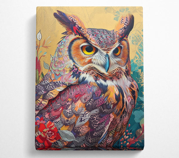  A Canvas Print of Golden Owl Feathers Canvas Print