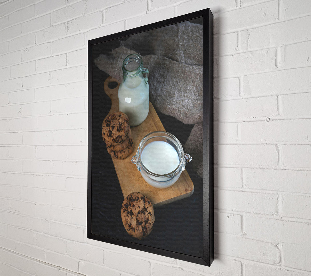  A Canvas Print of White Milk & Chocolate Chips Canvas Art